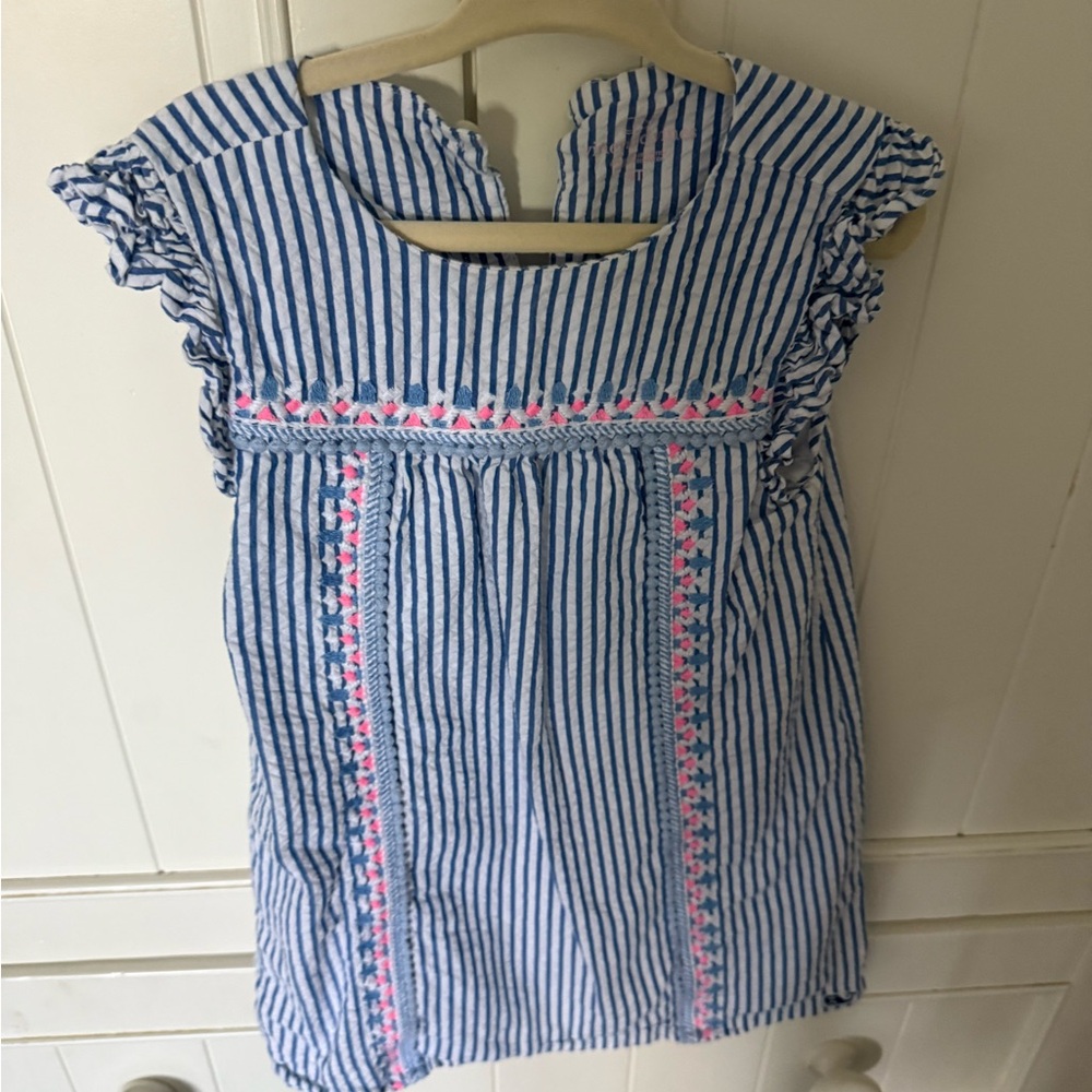 Vineyard Vines Blue and White Casual Sundress with Flutter Sleeves
